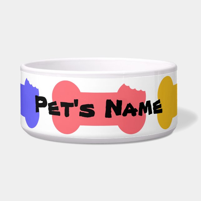 Tigela Série Bones mastigados - Bowl de cão personalizado (Frente)