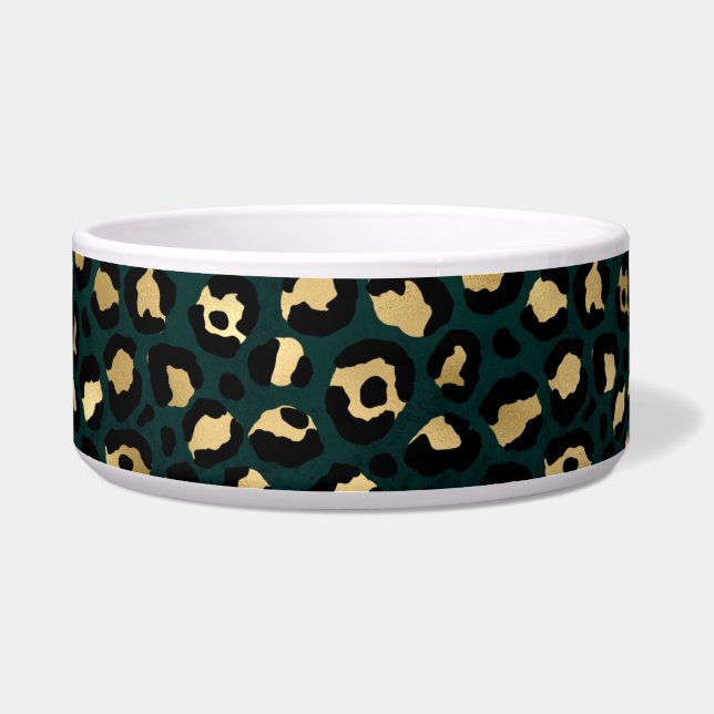 Tigela Série Teal e Gold Leopard Design 1 (Frente)