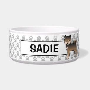 Tigela Sesame Shiba Inu Cão Cute com Nome de Pet