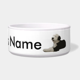 Tigela Sheepdog inglês velho