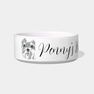 Tigela Shh Tzu Cerâmica Pet Bowl Personalizado