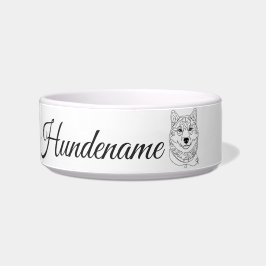 Tigela Shiba Inu Minimalist Line Art personalized bowl