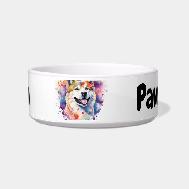 Tigela Shiba Inu Personalizado Patilho de Comida de Cão D (Frente)