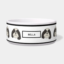 Shih Tzu - Lhasa apso - Custom Name Bowl para Cães