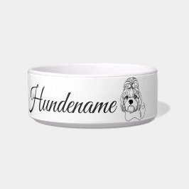 Tigela Shih Tzu Minimalist Line Art personalized bowl