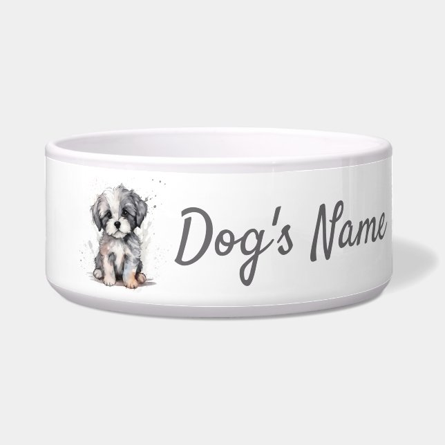 Tigela Shih Tzu puppy Cerâmica Pet Bowl (Frente)