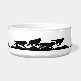 Tigela Silhouette Black Wolf Wild Correndo Com A Embalage