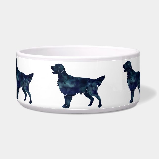 Tigela Silhub de cor preta revestida achatada para o recu (Frente)