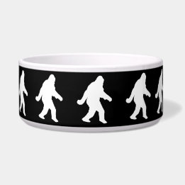 Tigela Silhueta De Asquatch Branco Para Fundo Escuro