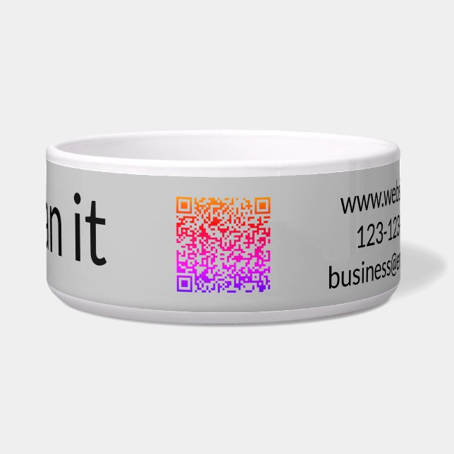 Tigela Simple minimal q r code add logo scan code name we (Frente)