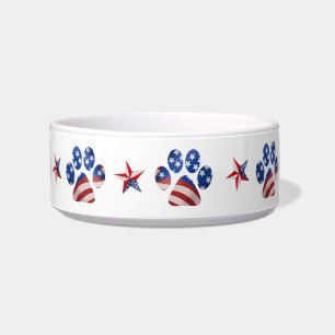 Tigela Sinalizador e estrelado, vermelho, branco e azul