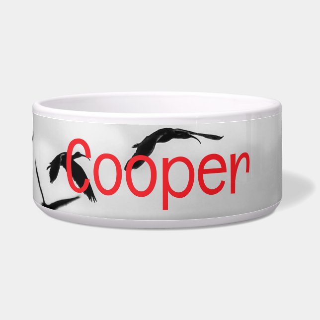 Tigela Sky Birds Pet Bowl com texto COOPER (Frente)