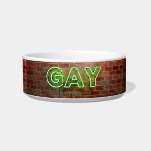Tigela SlipperyJoe iluminado sinal neon gay brilhante vív