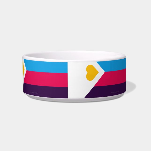 Tigela SlipperyJoe's tricolor polyamory pride flag three  (Frente)