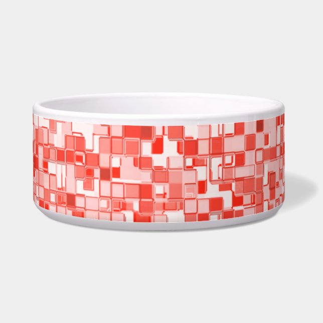 Tigela Sobreposição de pequenos quadrados, tons de vermel (Frente)