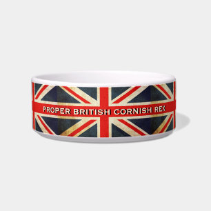 Tigela Sofrida bandeira britânica Cornish Rex Cat Bowl