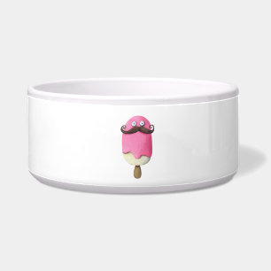 Tigela Sorvete cor-de-rosa com bigodes