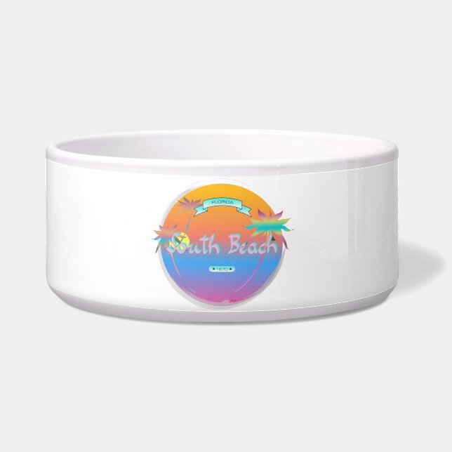 Tigela South Beach, Miami, Flórida com Palms (Frente)