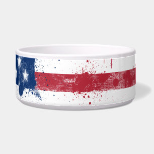 Tigela Splatter Painted American Flag
