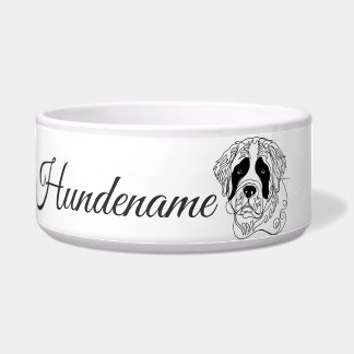 Tigela St. Bernard Dog Line Art personalized bowl