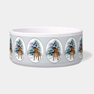 Tigela Staffordshire Bull Terrier Christmas