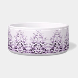 Tigela Stylish Purple Flowers Ceramic Pet Bowl