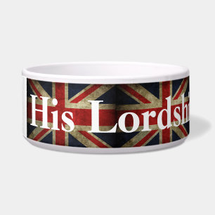 Tigela Sua autoridade que o cão Union Jack Ingleses