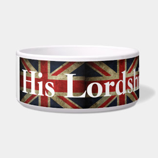 Tigela Sua autoridade que o cão Union Jack Ingleses