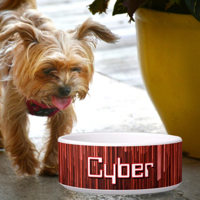 Tigela Techno Cyberspace Red e Black Personated Pet (Criador carregado)