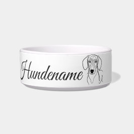 Tigela Teckel Minimalist Line Art personalized bowl