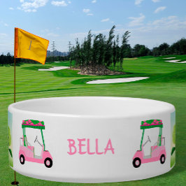 Tigela Tema de Golf Divertido - Pet de Nome Personalizado