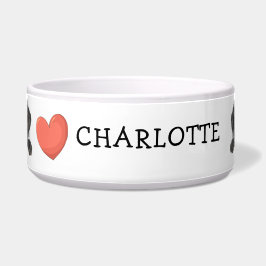 Tigela Tema de personalização do Labrador Preto de Espion