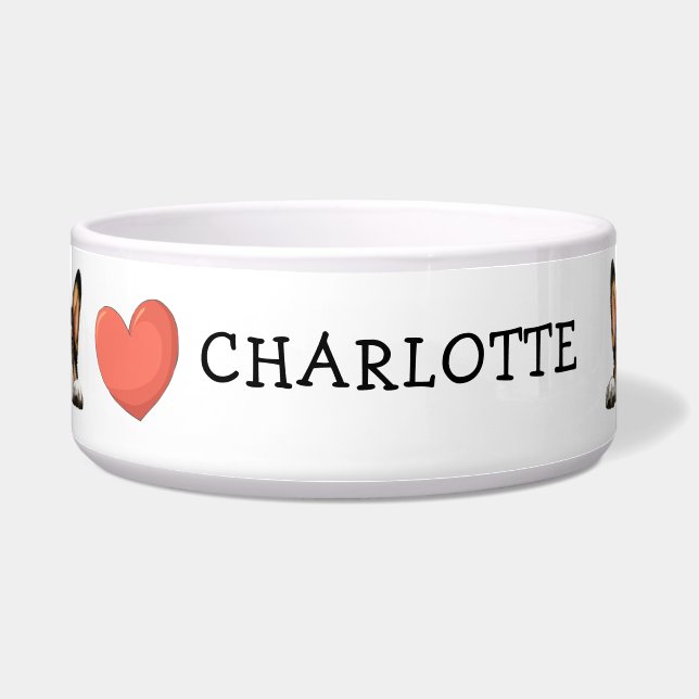 Tigela Tema personalizado do Corgi Preto Peeking (Frente)