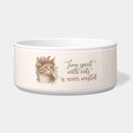 Tigela Tempo Passado Com Gatos Design de Aquarela de Gato