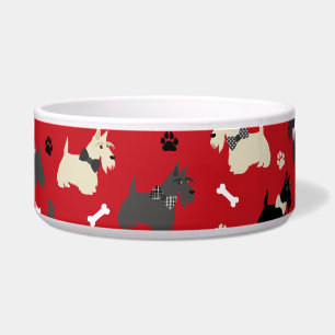 Tigela Terrier Paws e Bones Red