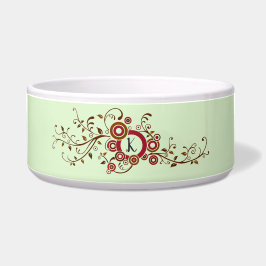 Tigela Teste padrão da hera com monograma