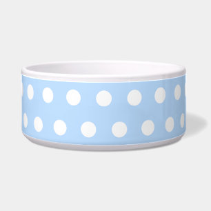 Tigela Teste padrão de bolinhas branco e azul. Manchado