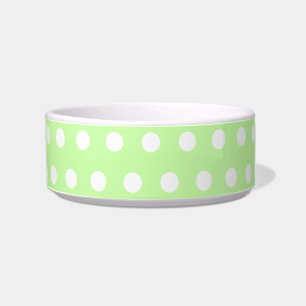 Tigela Teste padrão de bolinhas verde e branco. Manchado