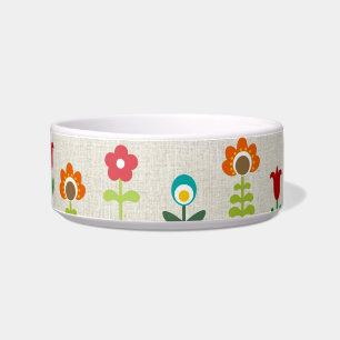 Tigela Teste padrão de flor popular retro