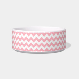 Tigela Teste padrão de ziguezague branco cor-de-rosa de