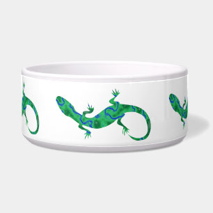Tigela teste padrão verde do artdeco dos gecos