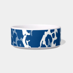 Tigela Textura animal branca azul retro do impressão do