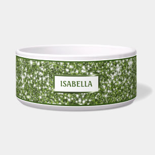 Tigela Textura Verde Esmaecida com Folha, Procura com Nom