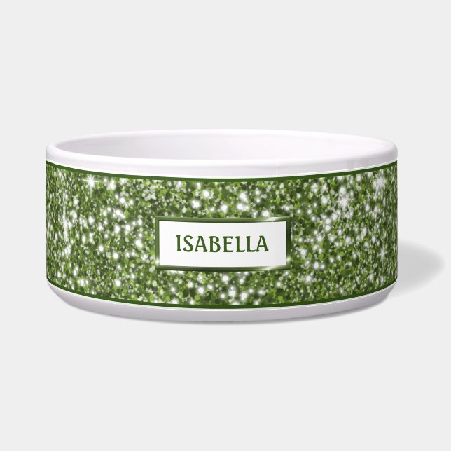 Tigela Textura Verde Esmaecida com Folha, Procura com Nom (Frente)