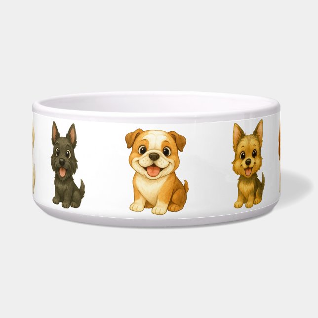 Tigela The "Canine Cavalcade" Menagerie: Diverse Breeds (Frente)