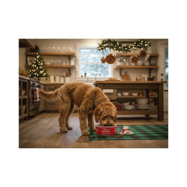 Tigela The Goodog™ Smiling Dog Silhouette Red Christmas