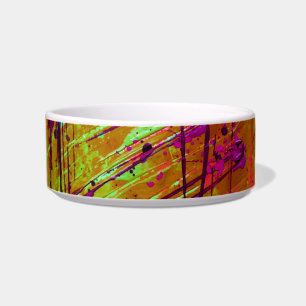 Tigela Tinta Colorida de Abstrato Verde Neon