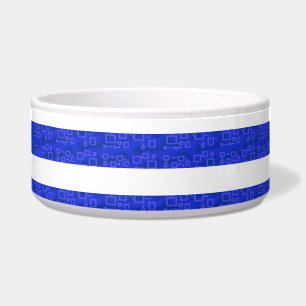 Tigela Tiras Geométricas de Azul Chic Tiras Cerâmicas Pet