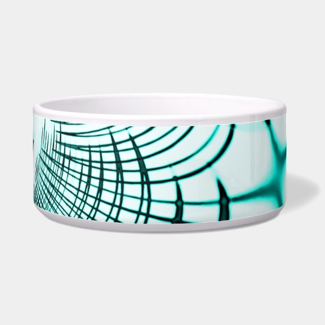 Tigela Traços curvos cianos cruzados sobre fundo leve (Esquerda)