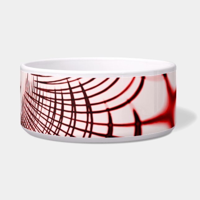 Tigela Traços curvos vermelhos cruzados em fundo claro (Esquerda)